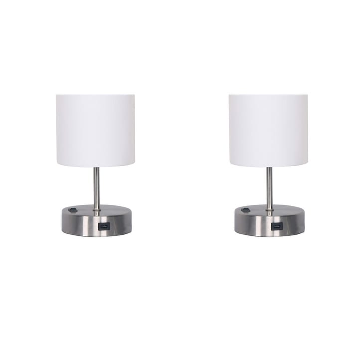 Lennox Metal Table Lamps with USB - Set of 2