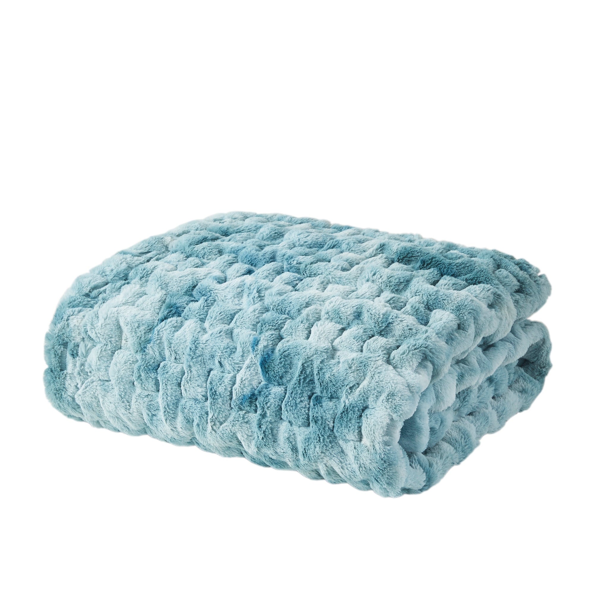 Madison Park Ruched Fur Throw