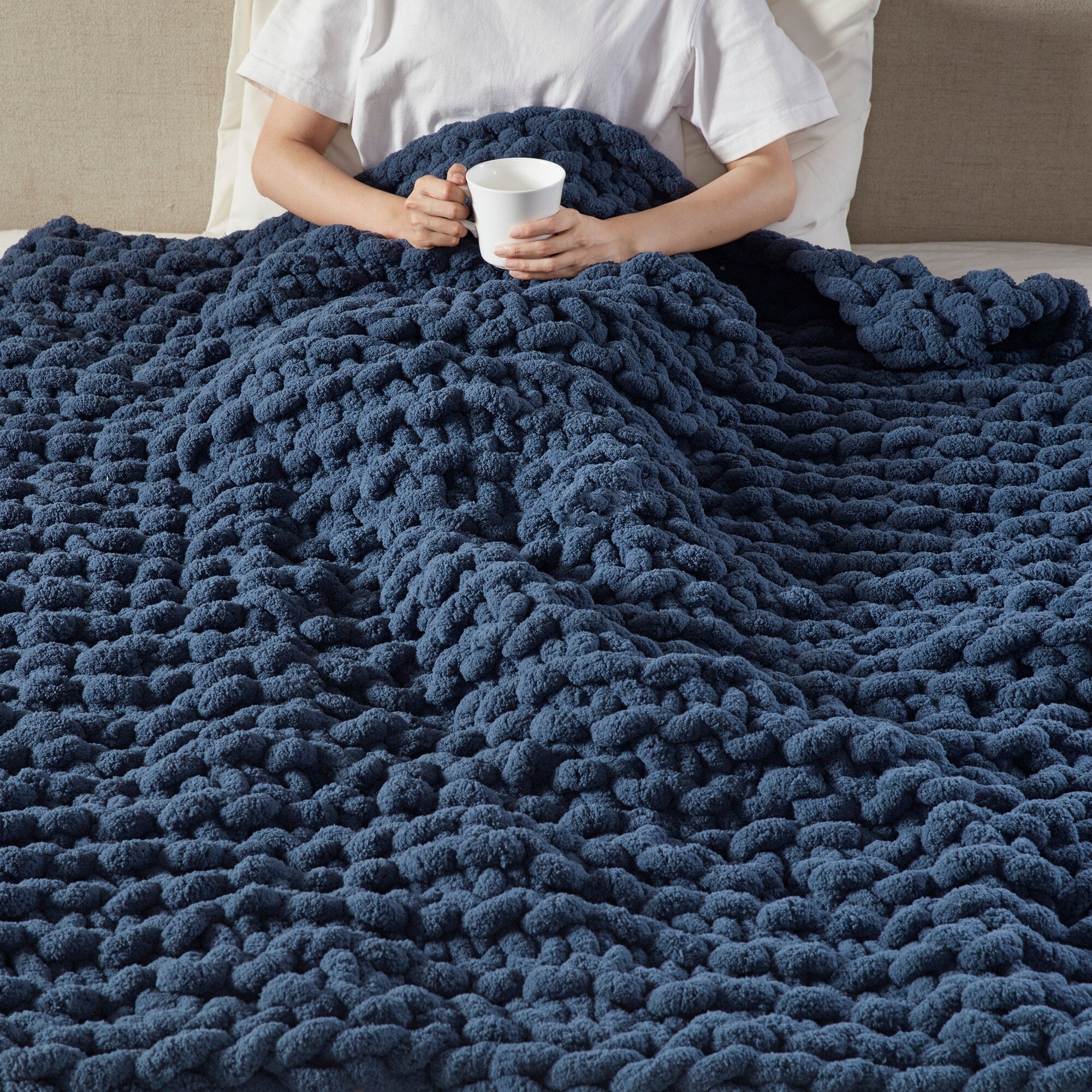 Madison Park Chenille Chunky Knit Throw 50x60