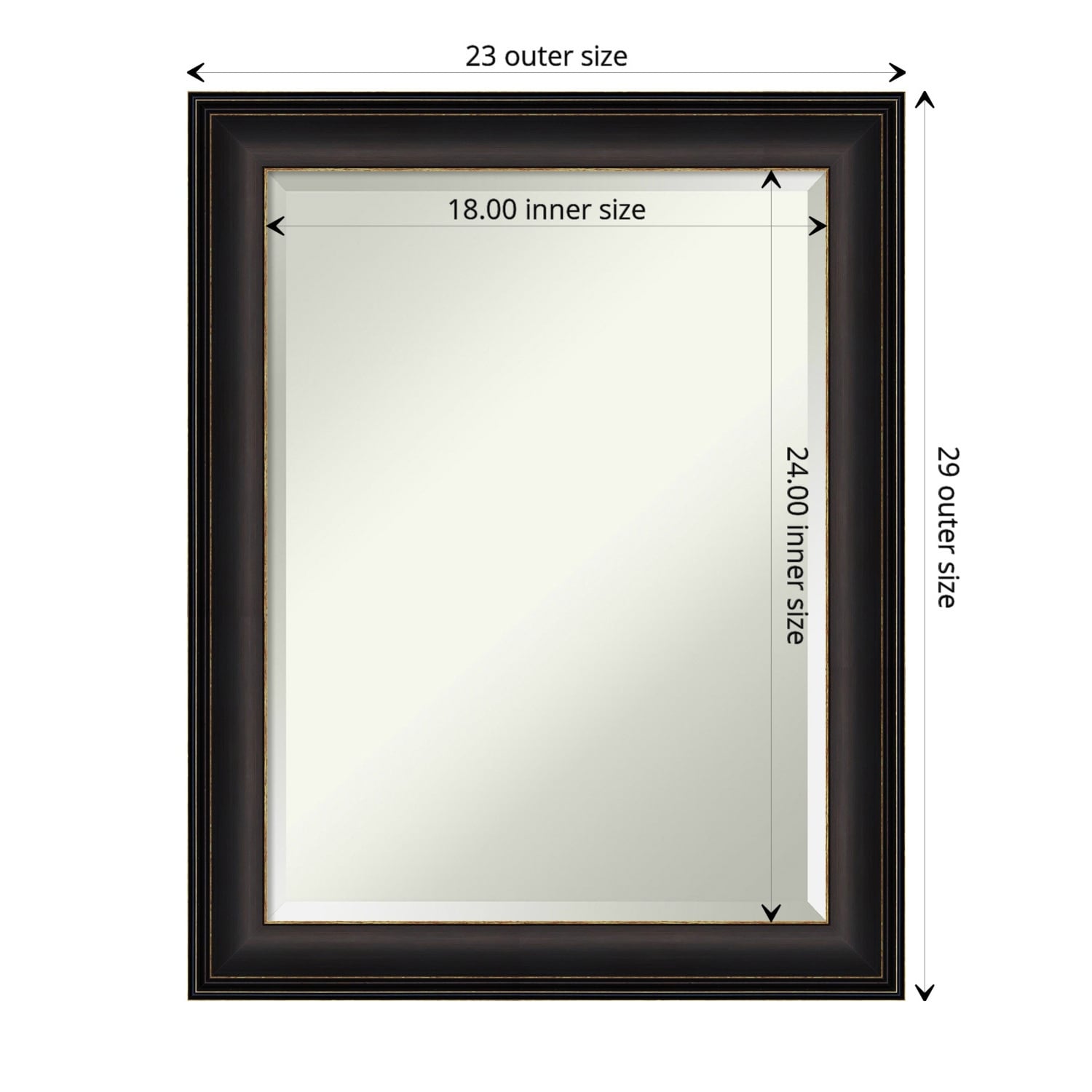 Beveled Bathroom Wall Mirror - Trio Oil Rubbed Bronze Frame - Trio Oil Rubbed Bronze