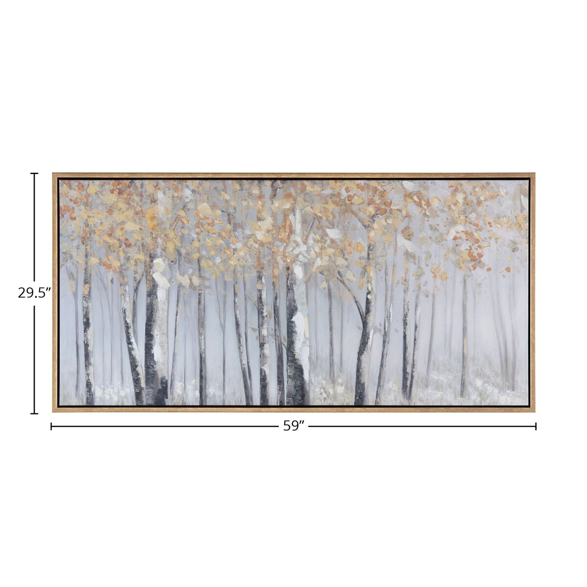 Aspen Canvas Wall Art with Gold Frame - Yellow