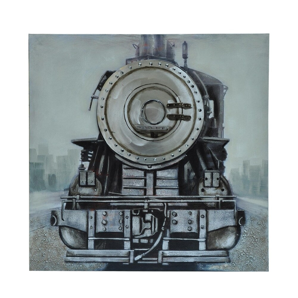 Locomotive Multicolor Vertical Canvas Art - Multi-color