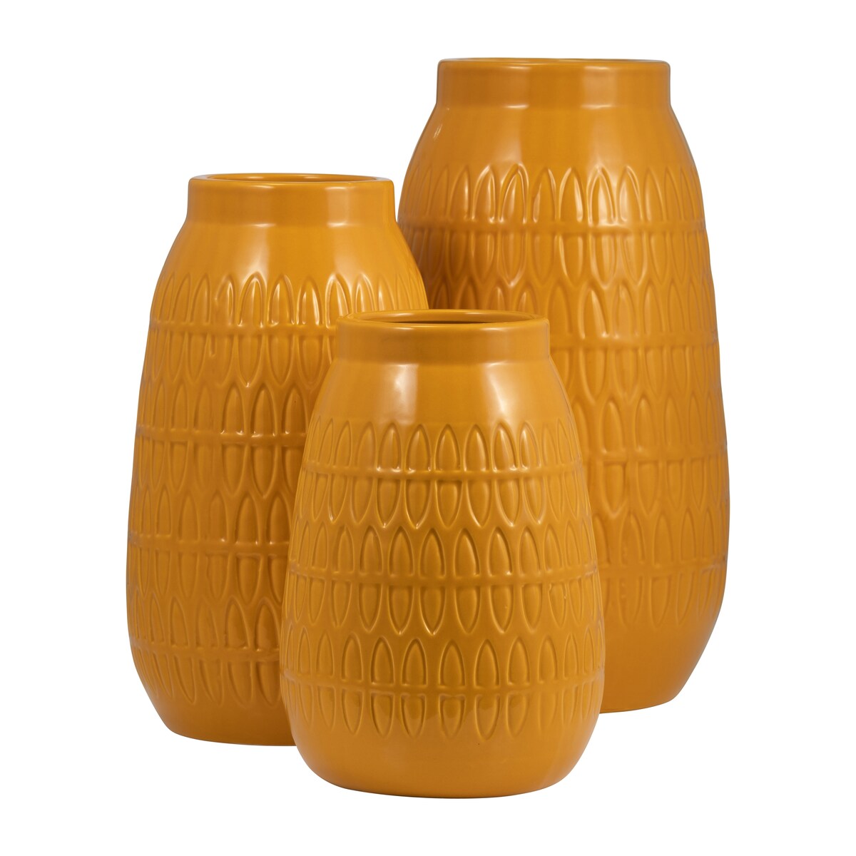 Sagebrook Home Textured Ceramic Carved Vase