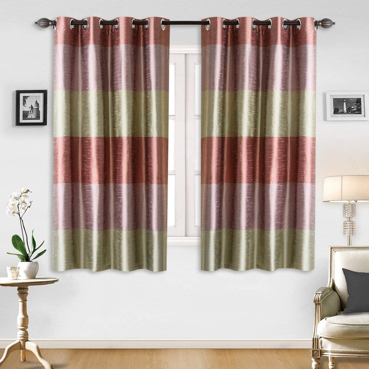 Deco Window 2 Pcs Blackout Curtain Panels Room Darkening Privacy with Thermal Insulation & Eyelets