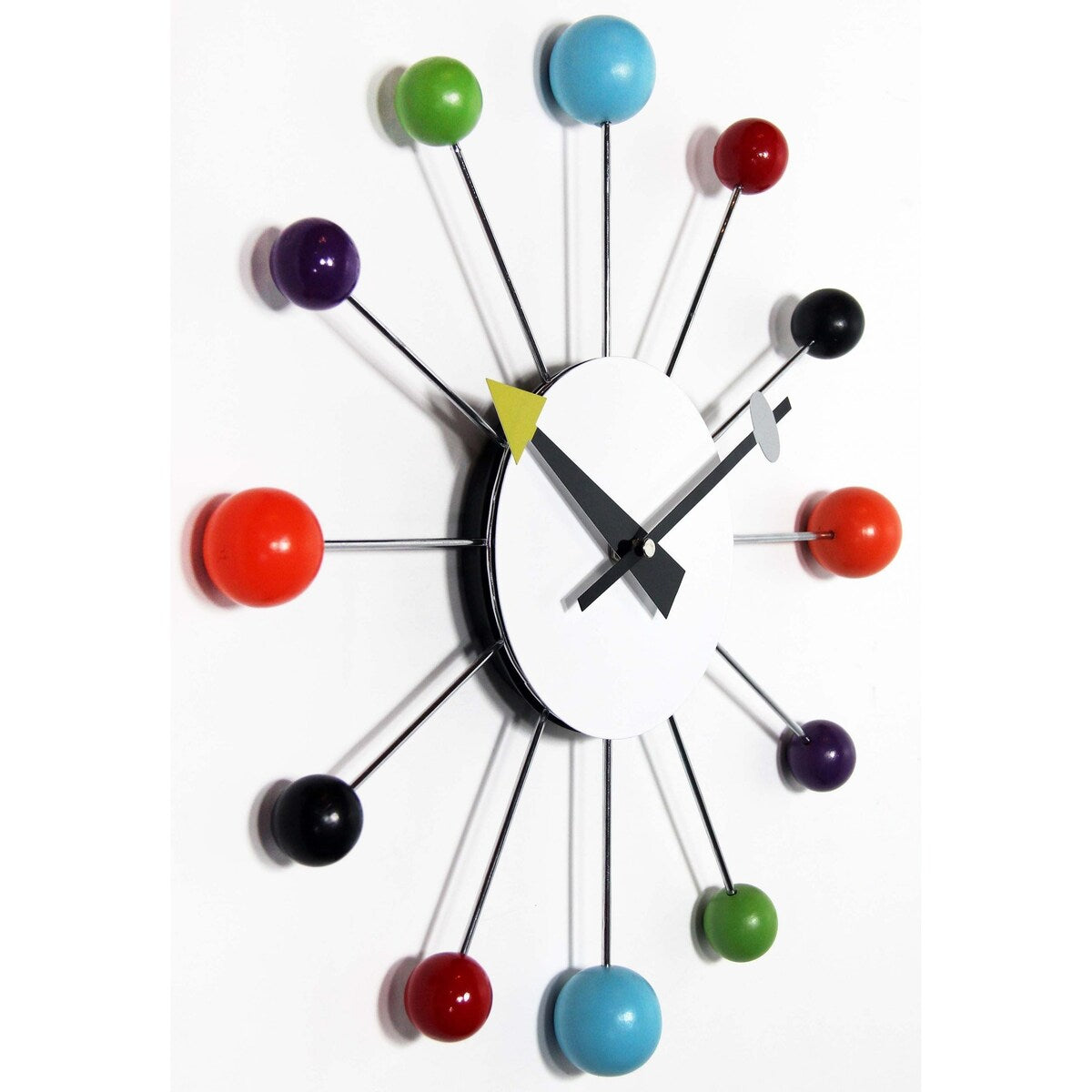 Orb Spoke 15 inch Mid-Century Modern Ball Wall Clock - 15 Inch