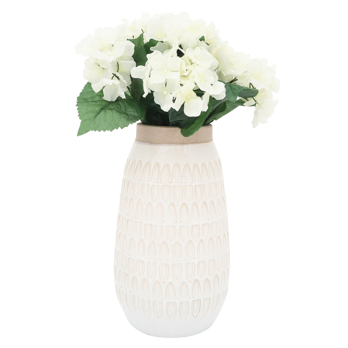 Sagebrook Home Textured Ceramic Carved Vase