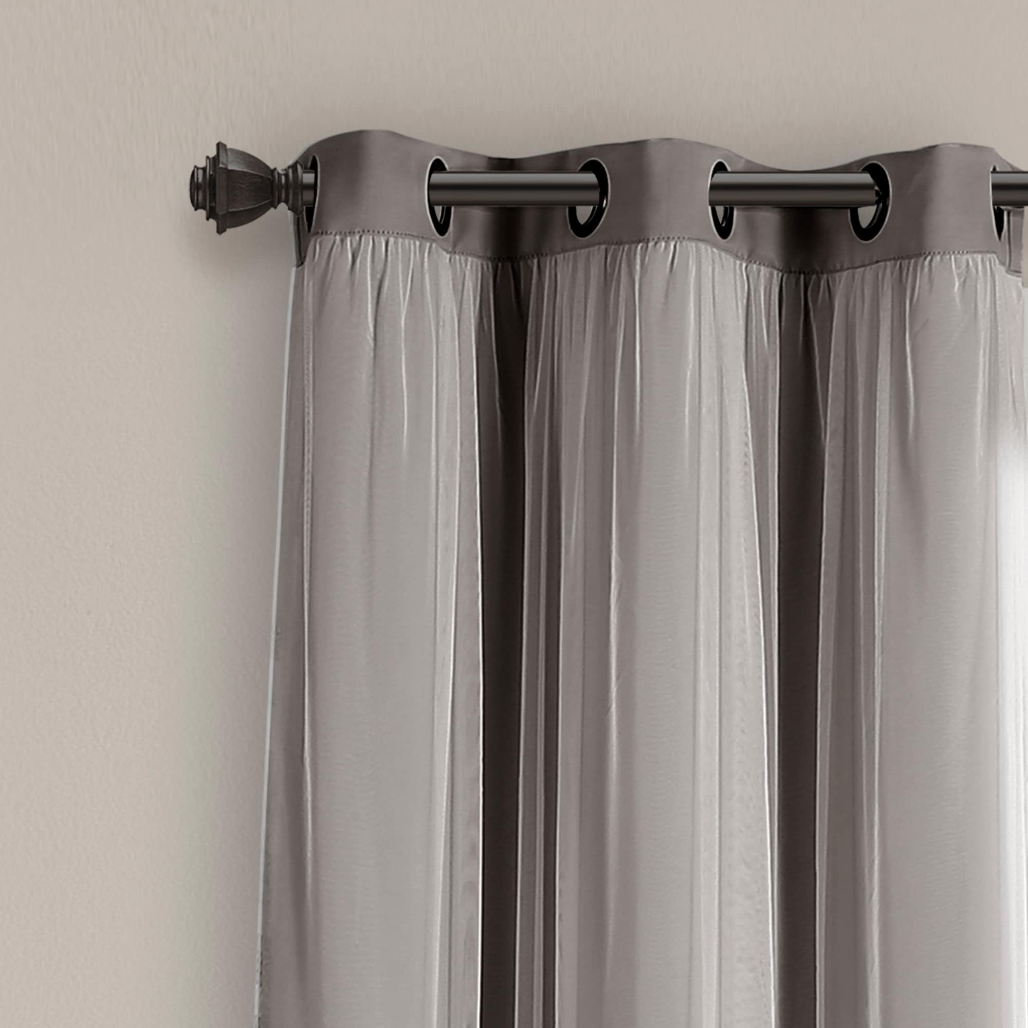 Lush Decor Grommet Sheer Panel Pair with Insulated Blackout Lining