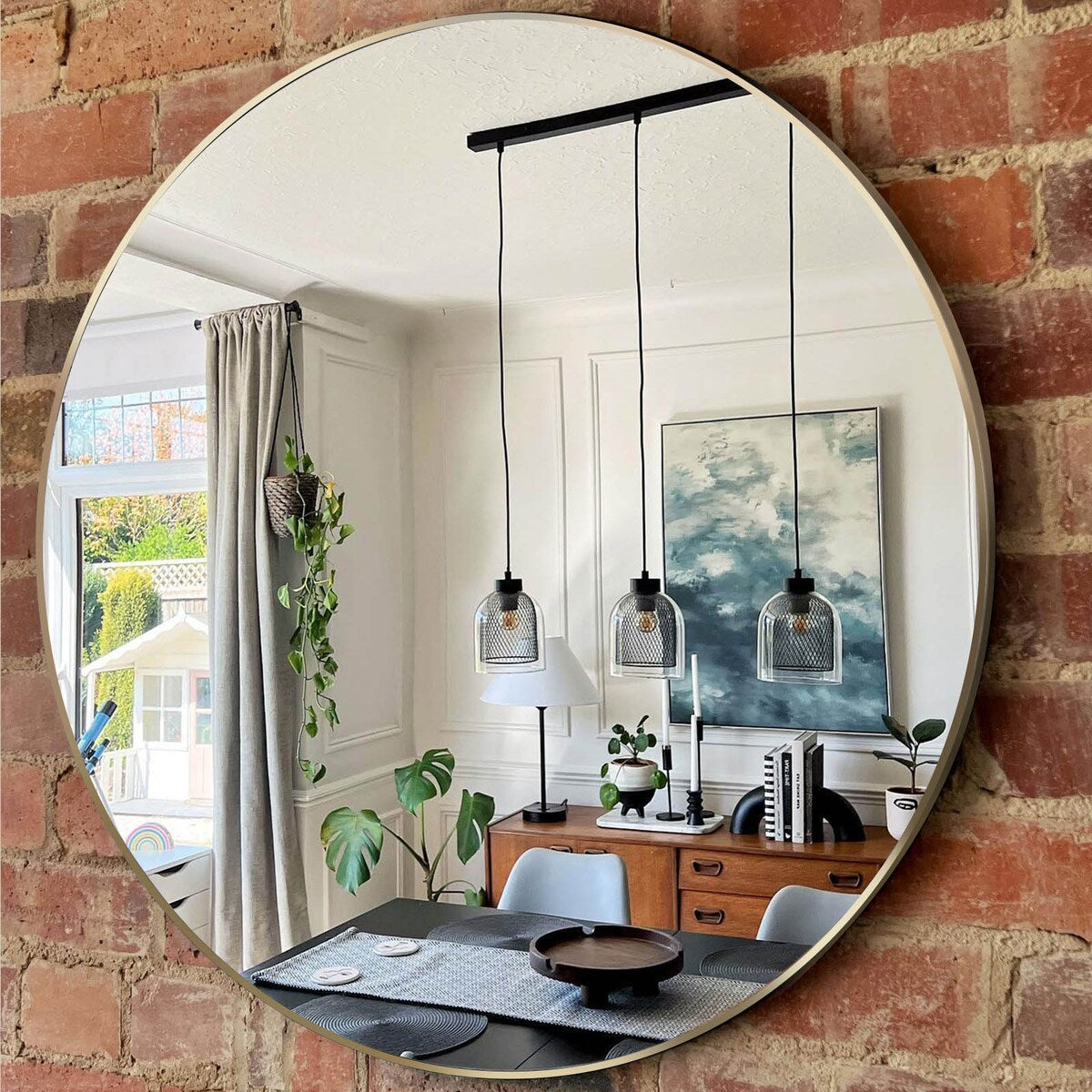 Round Mirror Wall Mounted, Circle Bathroom Vanity Wall Mirror with Metal Frame - 16/20/24/30/32/36