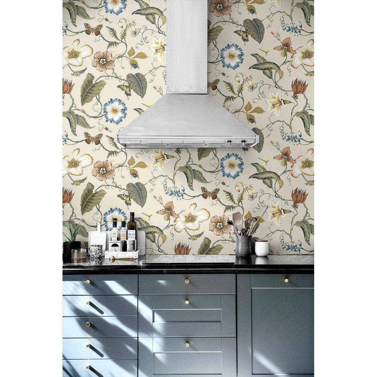 NextWall Summer Garden Floral Peel and Stick Wallpaper