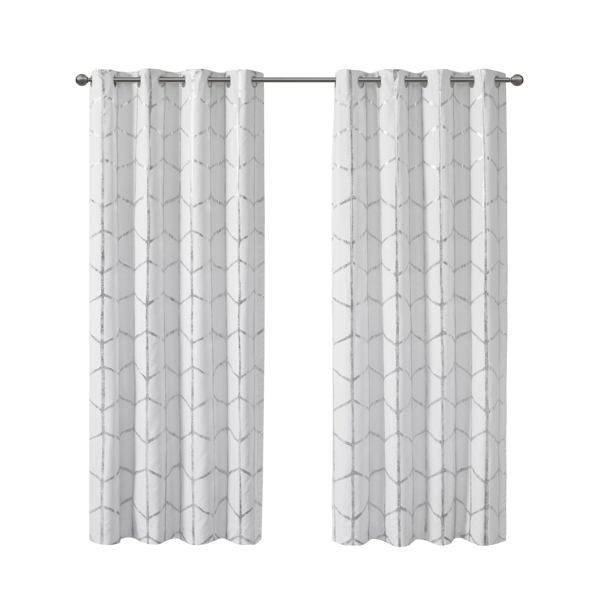 Intelligent Design Khloe Total Blackout Metallic Print Grommet Top Curtain Panel