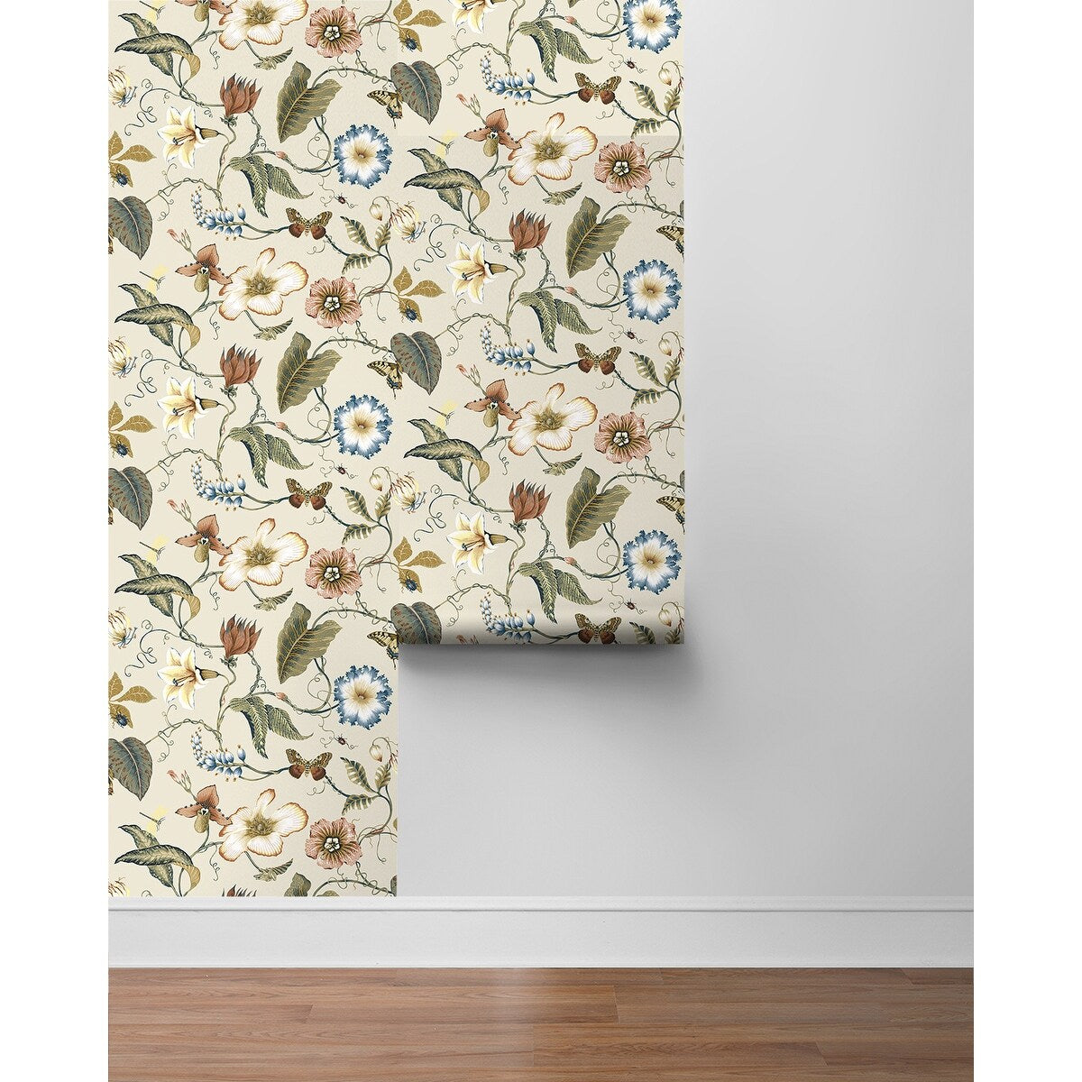 NextWall Summer Garden Floral Peel and Stick Wallpaper