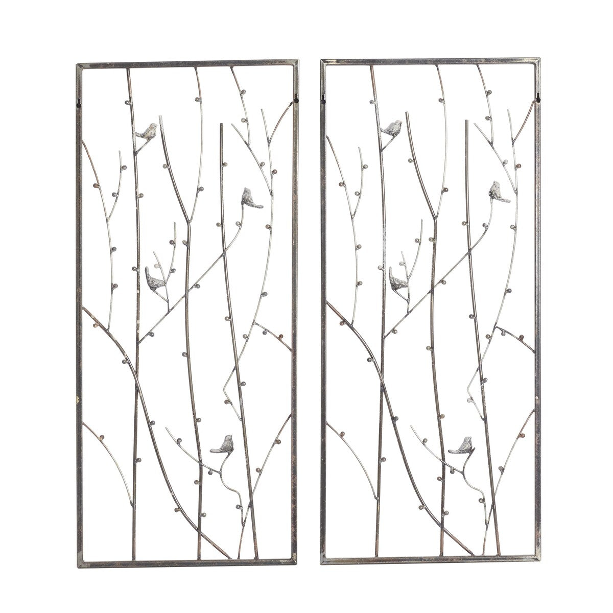 Metal Bird Home Wall Decor - Set of 2 Black - Roche River Decor