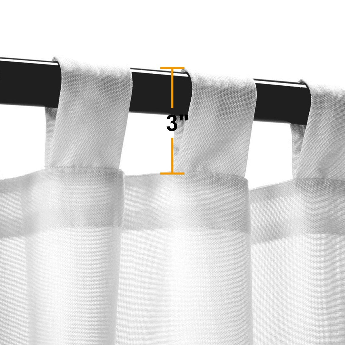 Pro SpaceWhite Sheer Outdoor Tab Top Curtain