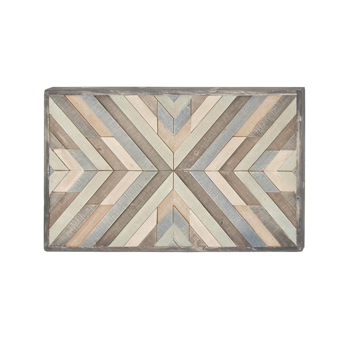 Wood Geometric Handmade Southwestern Inspired Arrow Panel Home Wall Decor with Blue Tones - Multi Colored - Roche River Decor