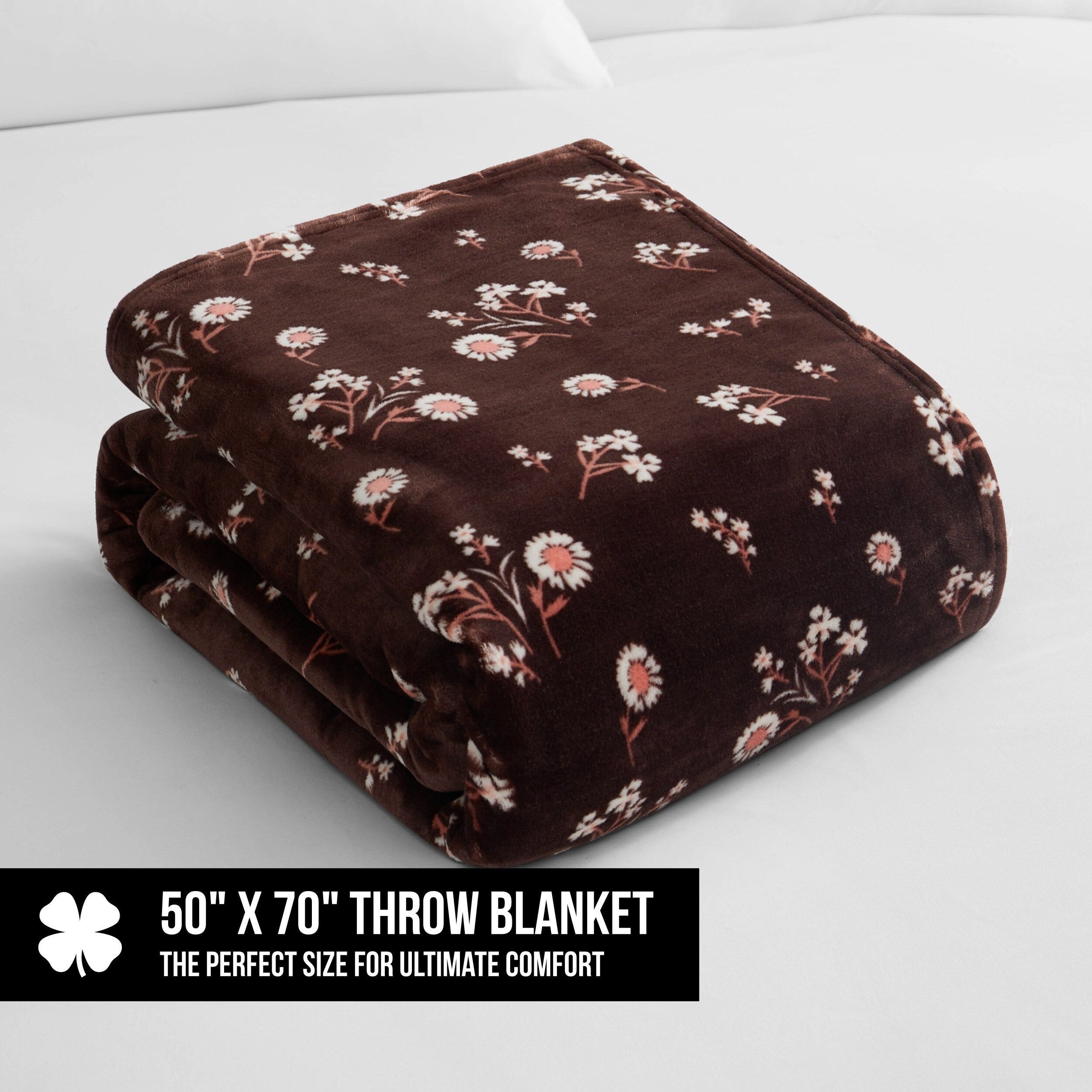 Lucky Brand Daisy Throws Plush 50 x 70 Throw Blanket