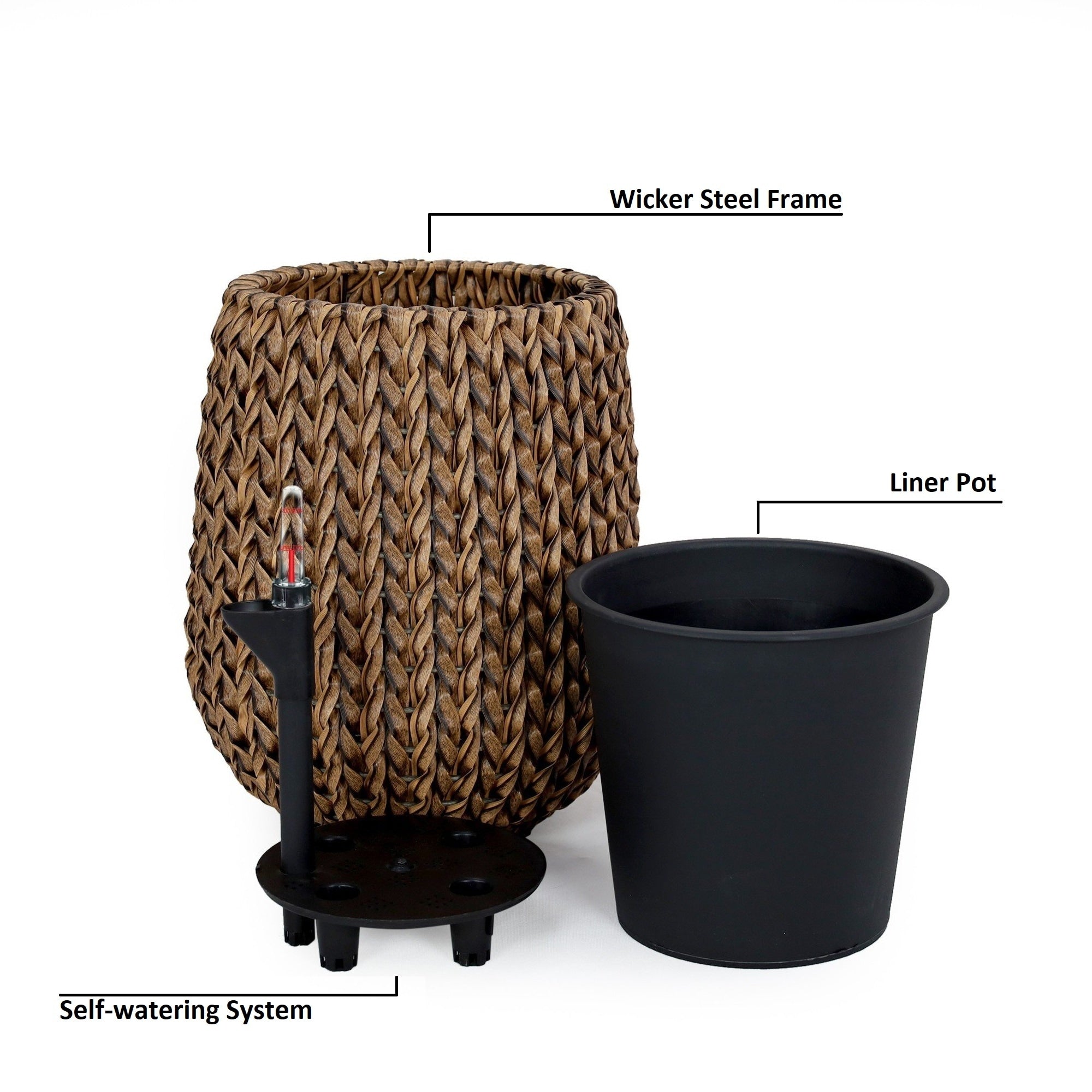 DTY Signature Self-watering Wicker Planter - Garden Decoration Pot