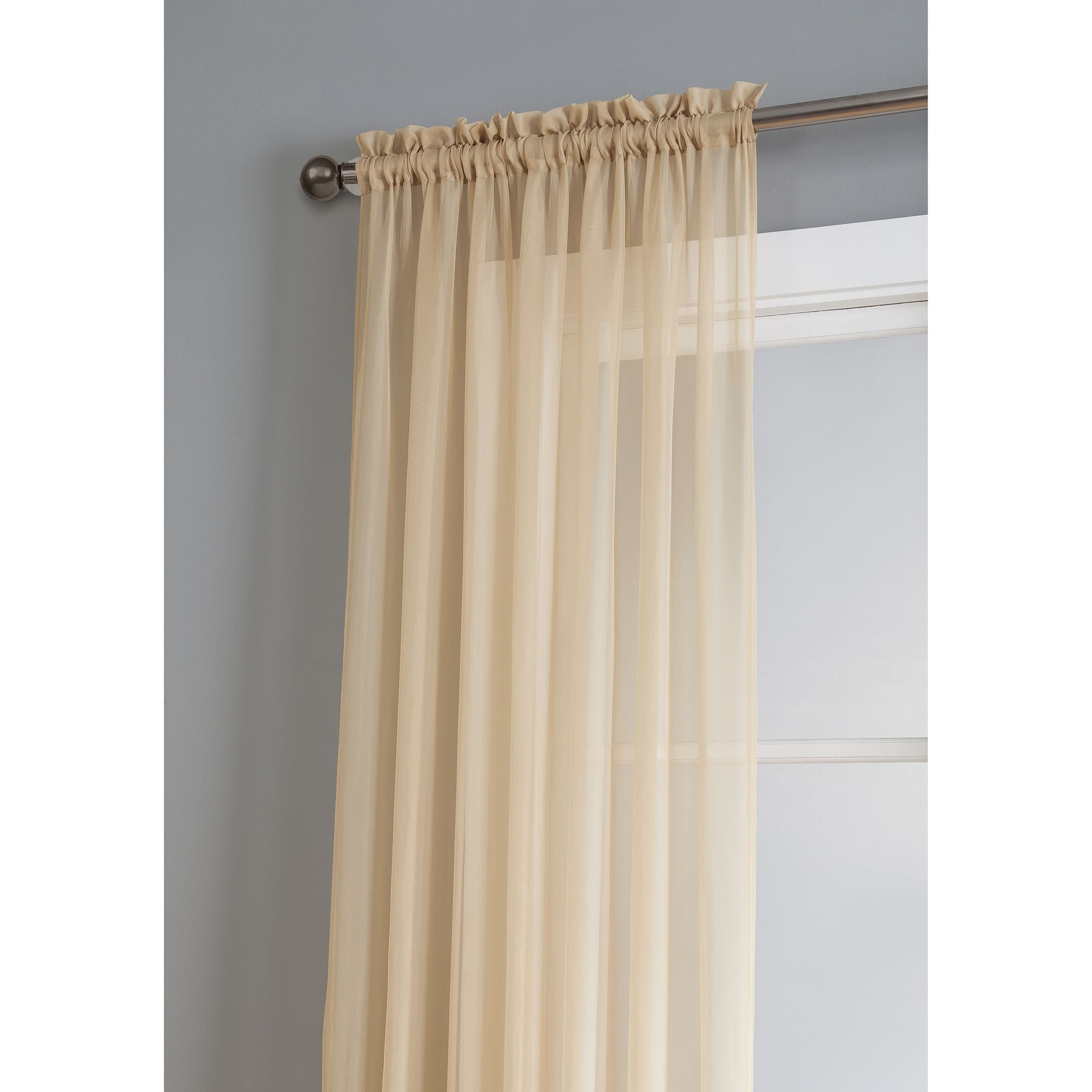 Window Elements Diamond Sheer Voile Extra Wide, 56 Inch Wide. Rod Pocket Curtain Panel