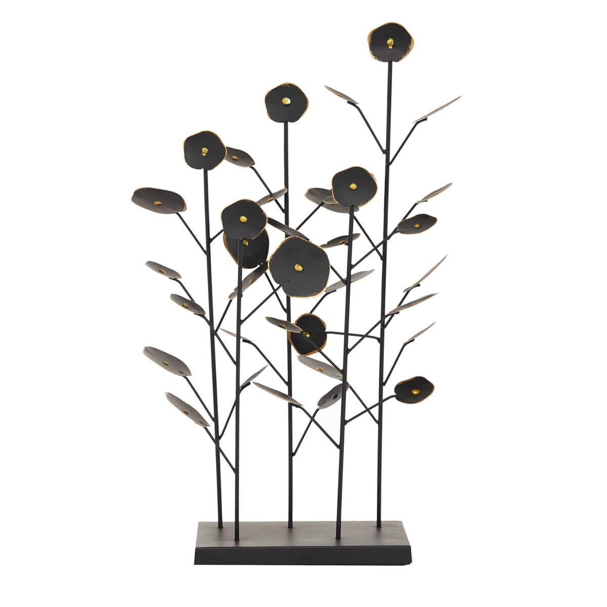 Metal Leaf Decorative Sculpture - Black - Roche River Decor