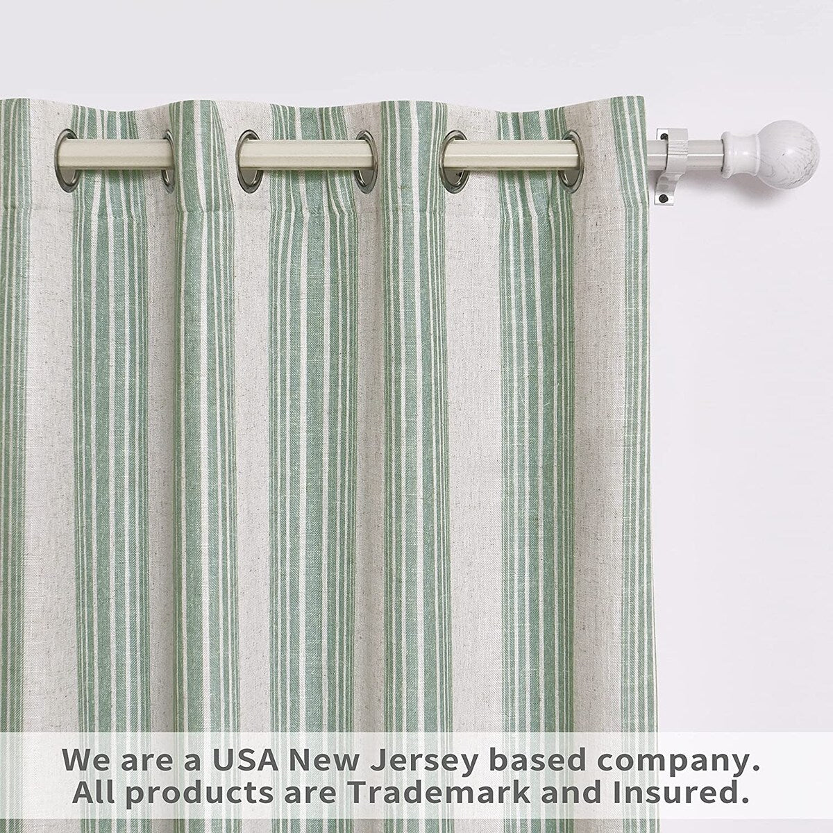 DriftAway Chris Vertical Striped Pattern Linen Textured Lined Blackout Window Curtains