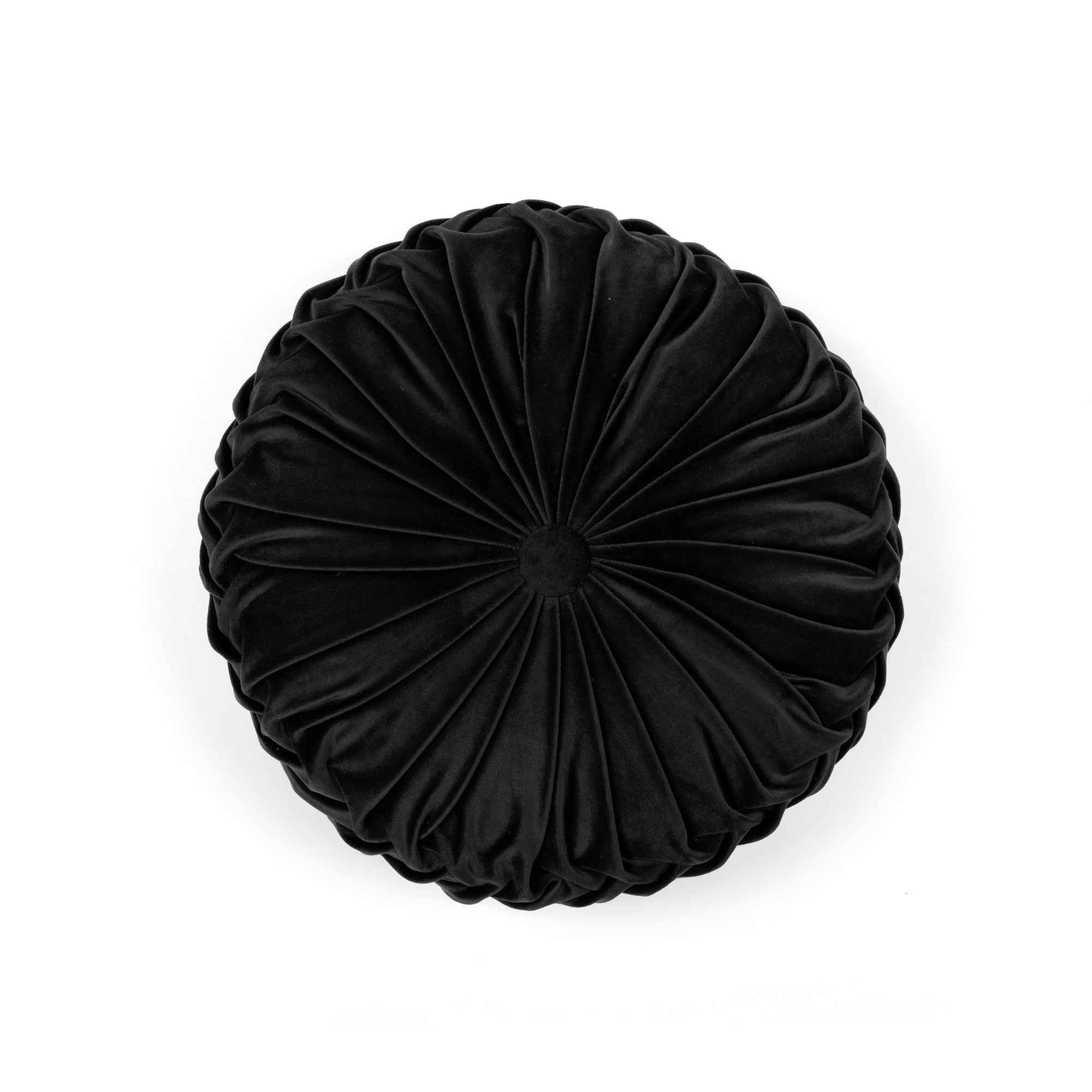 Lush Decor Pleated Soft Velvet Round Decorative Pillow