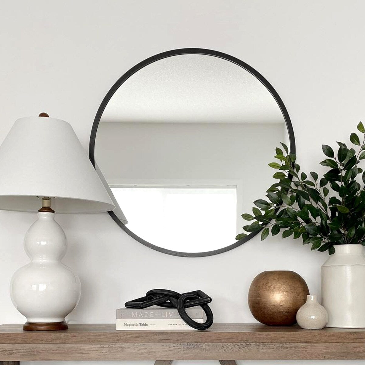 Round Mirror Wall Mounted, Circle Bathroom Vanity Wall Mirror with Metal Frame - 16/20/24/30/32/36