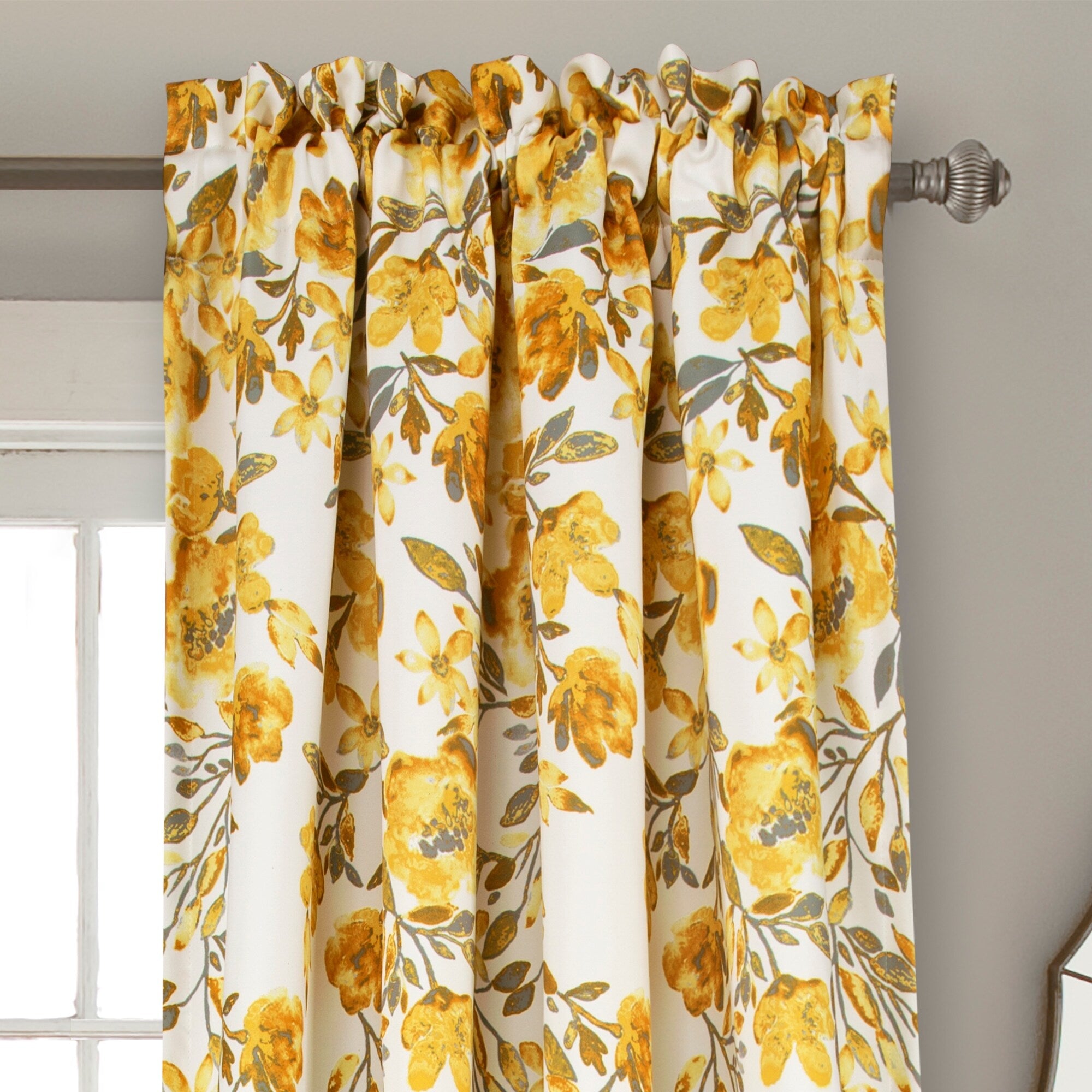 Porch & Den Elcaro Floral Room Darkening Curtain Panel Pair