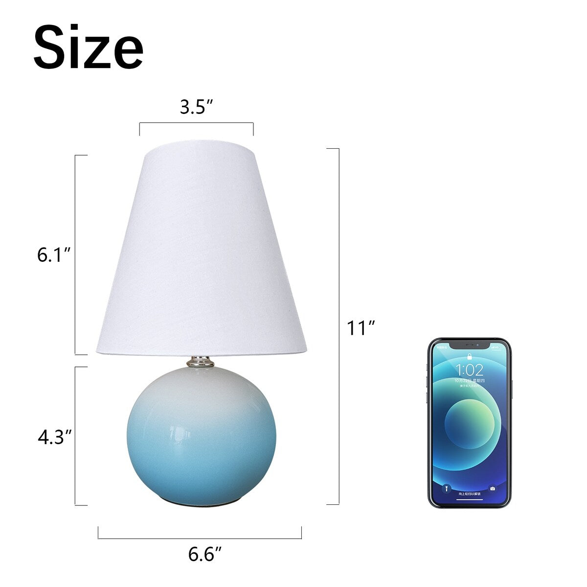 11-inch Gradient Ceramic Table Lamps Set of 2