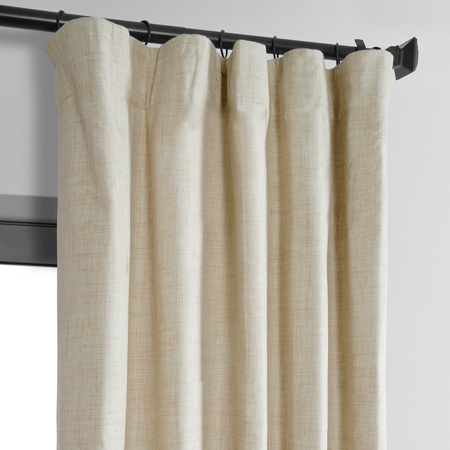 Exclusive Fabrics Vintage Thermal Cross Linen Weave Blackout Curtains (1 Panel)