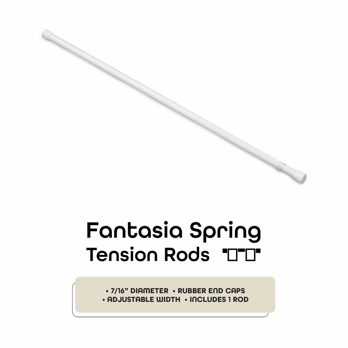 ACHIM Fantasia 7/16 Spring Tension Rod