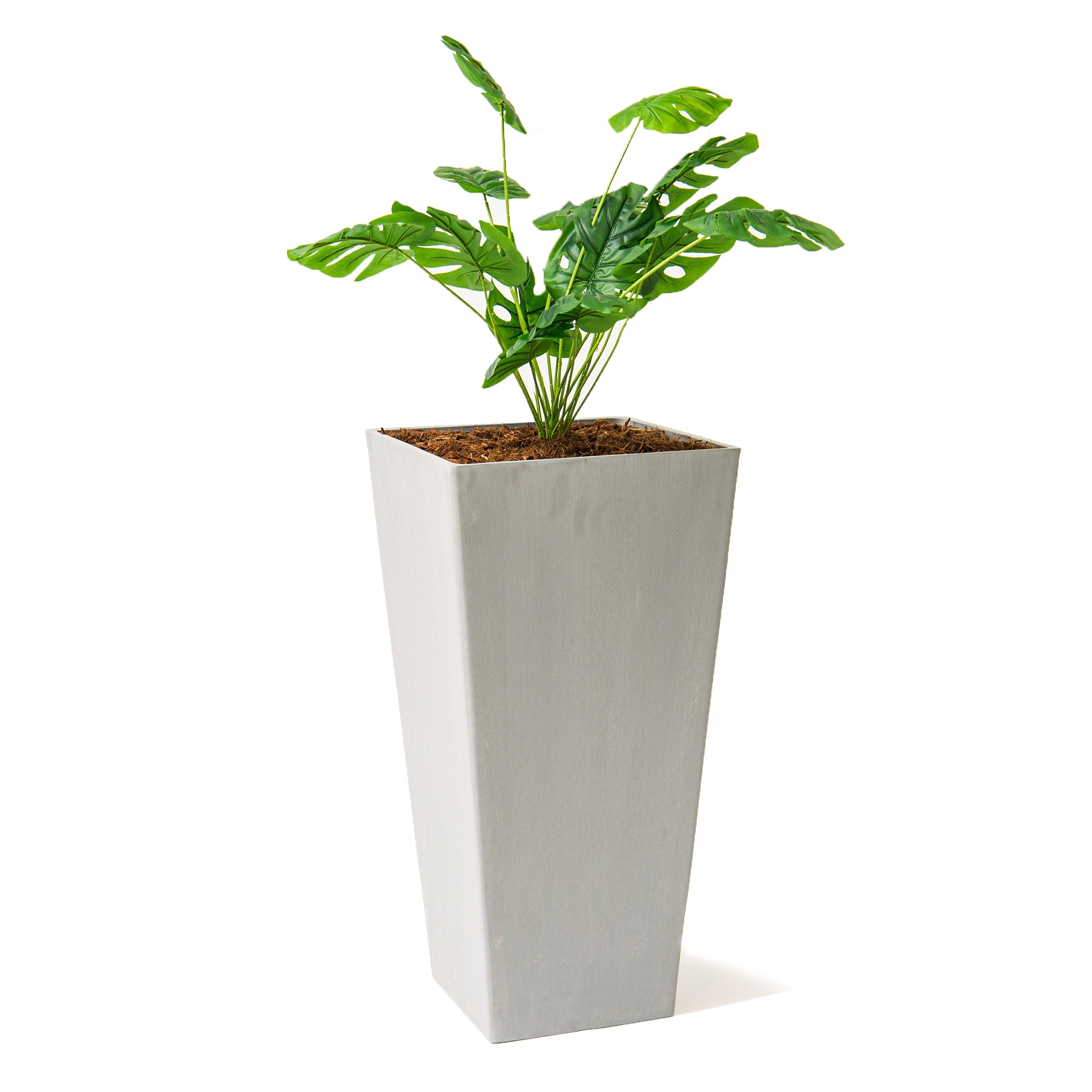 XBrand Modern 30-Inch Tall Modern Square Tapered Planter, Indoor & Outdoor