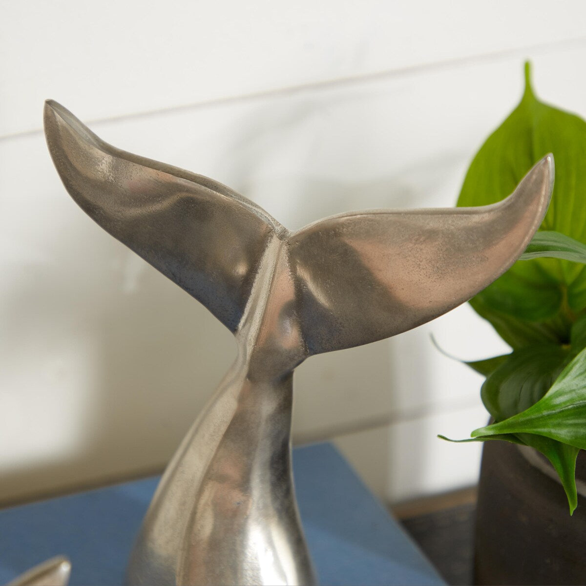 Aluminum Metal Whale Decorative Sculpture - Set of 2 Silver - Roche River Decor