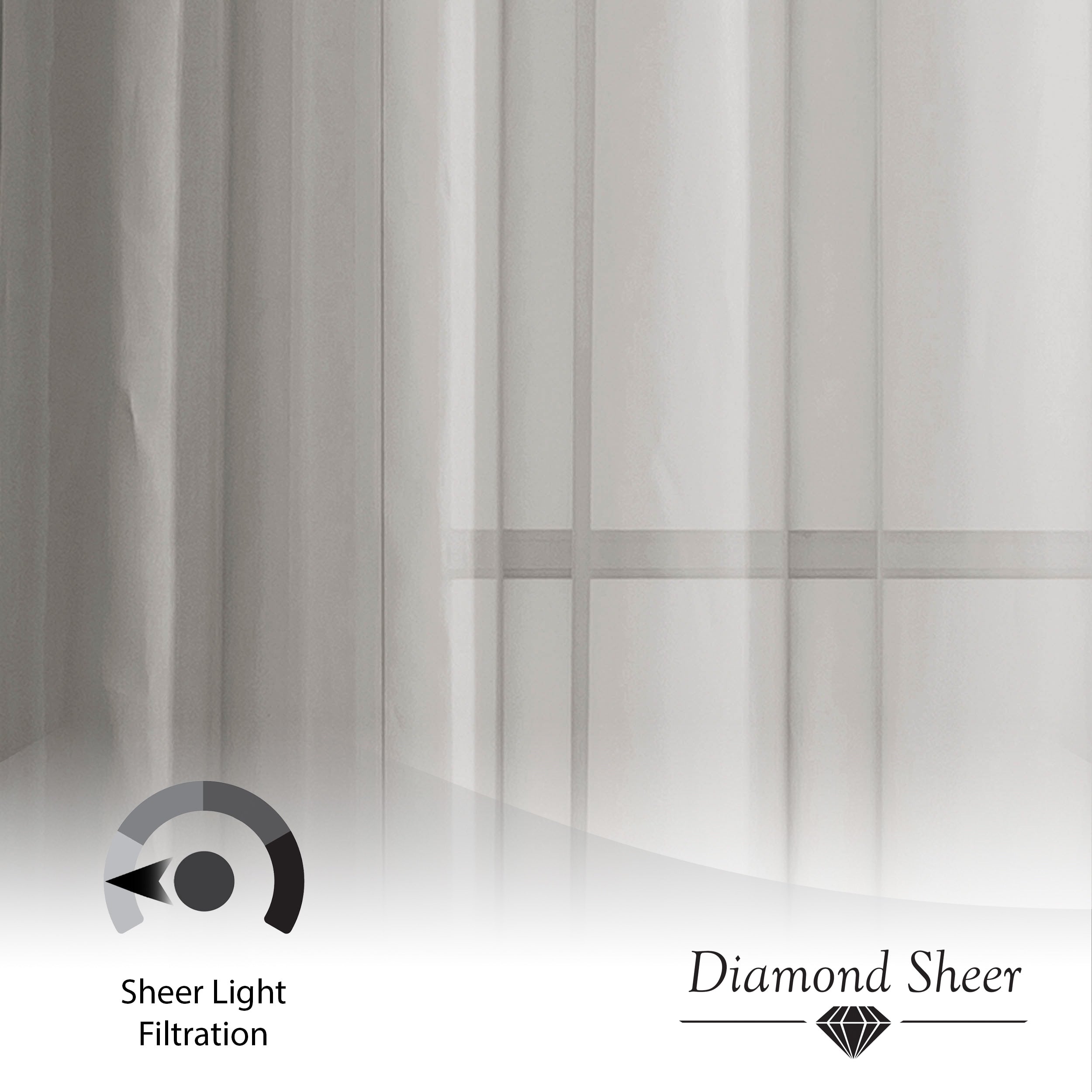 Window Elements Diamond Sheer Voile Extra Wide, 56 Inch Wide. Rod Pocket Curtain Panel