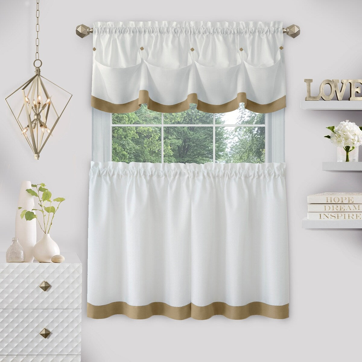 Lana Window Curtain Tier Pair and Valance Set