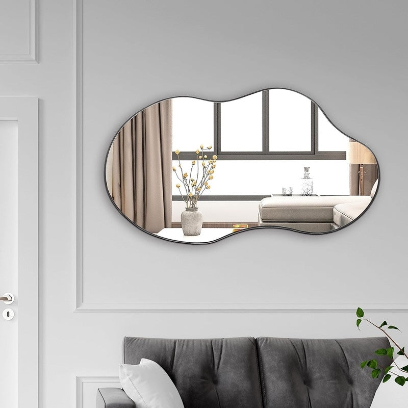 Asymmetrical Wavy Antique Accent Wall Mirror