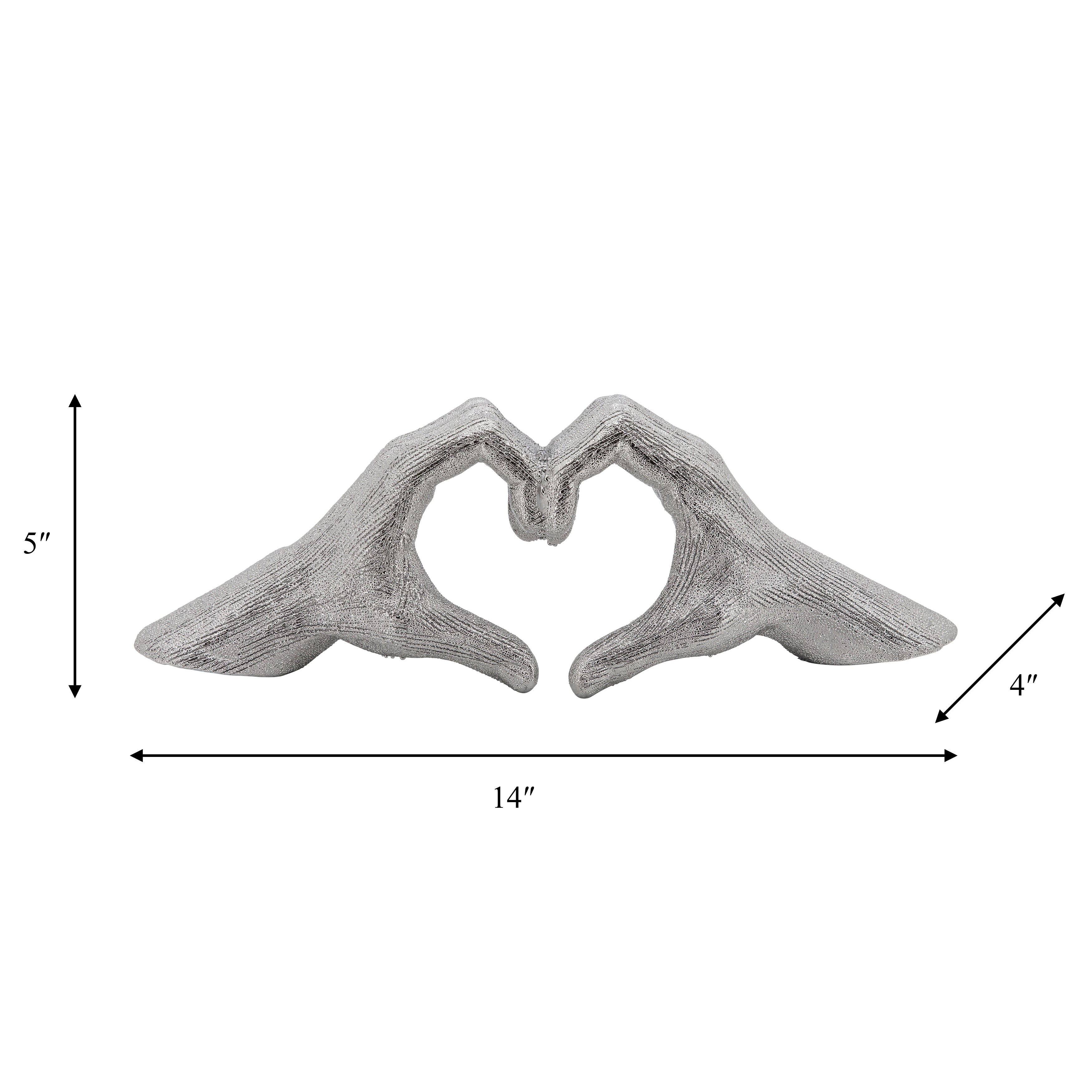 Sagebrook Ceramic Heart Shaped Hands Statue