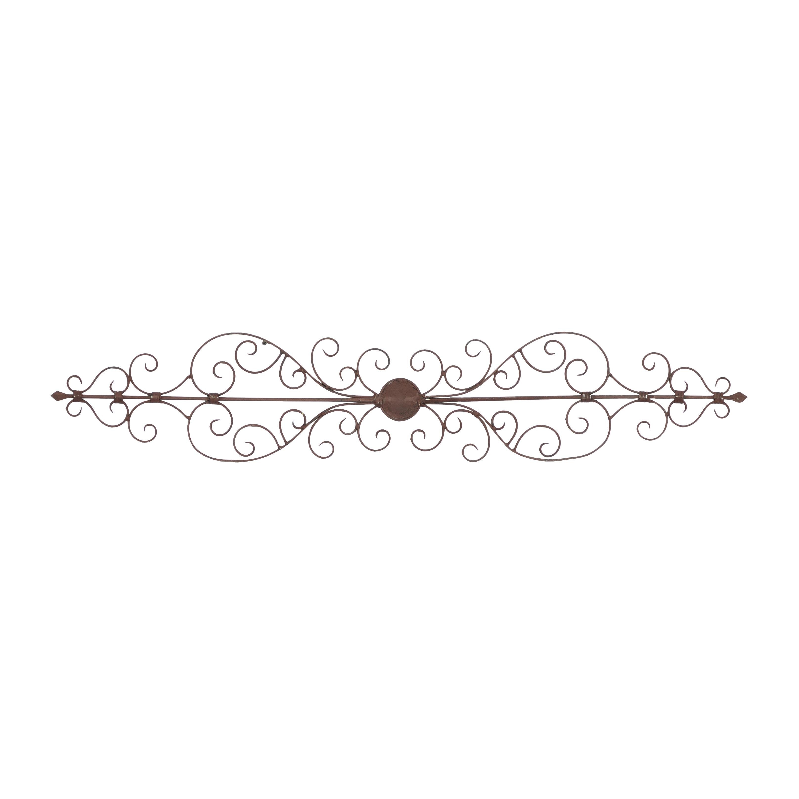 Metal Scroll Long Slim Home Wall Decor - Brown - Roche River Decor