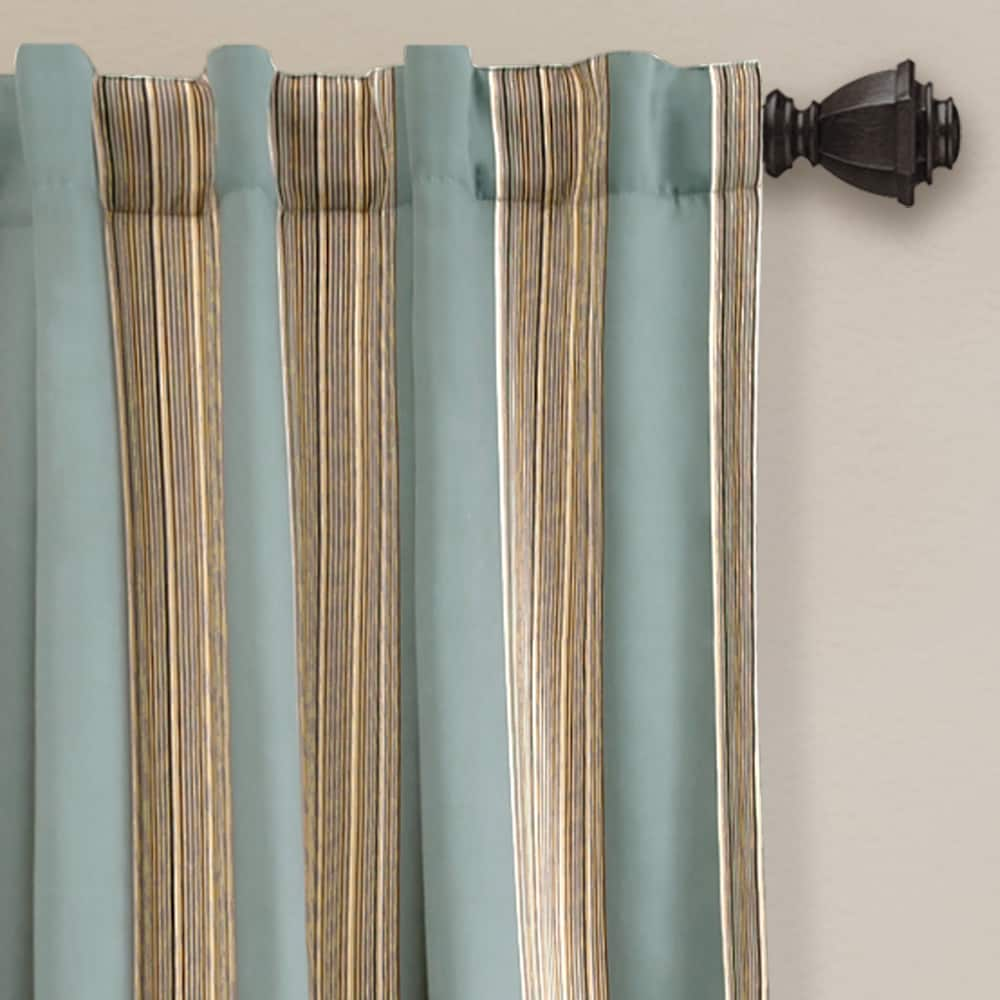 Lush Decor Julia Striped Room Darkening Window Curtain Panel Pair