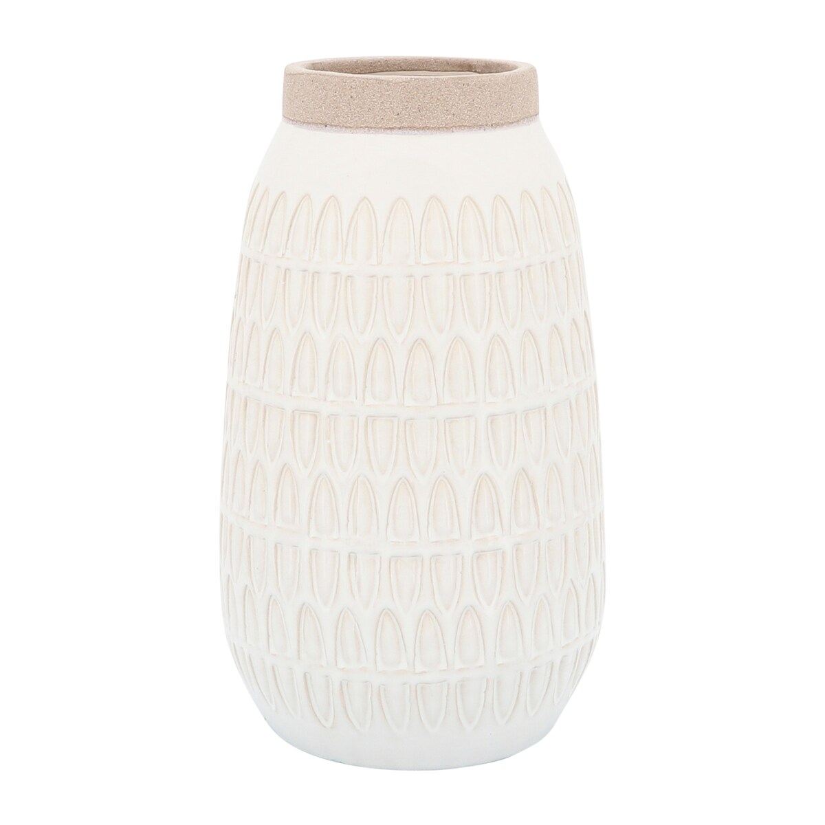 Sagebrook Home Textured Ceramic Carved Vase