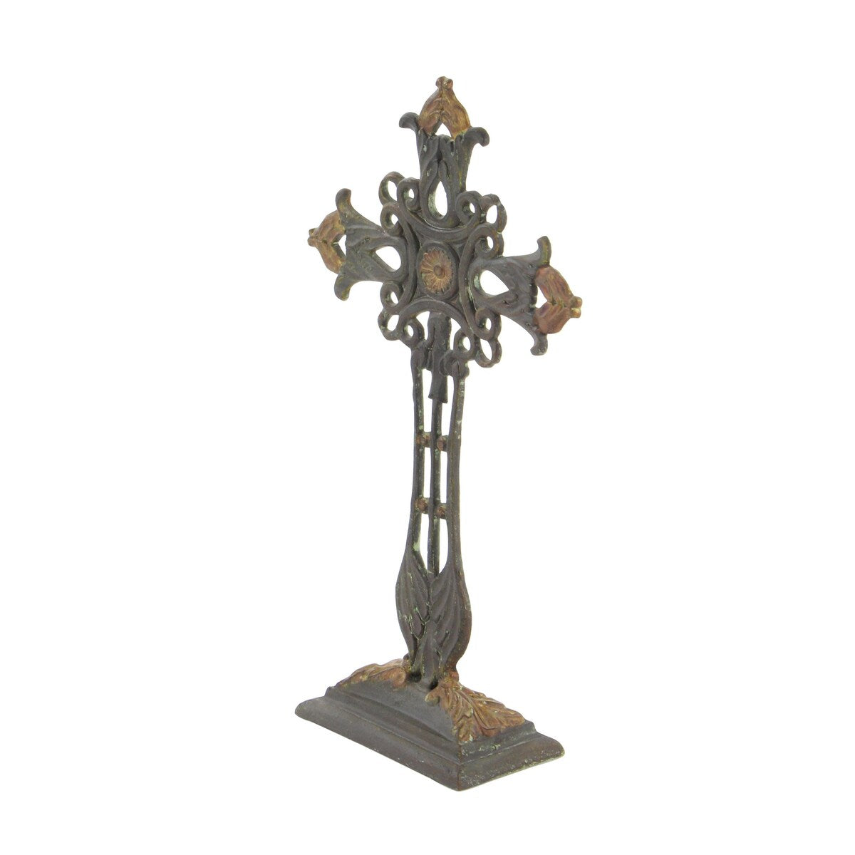 Metal Biblical Cross Decorative Sculpture - Copper - Roche River Decor