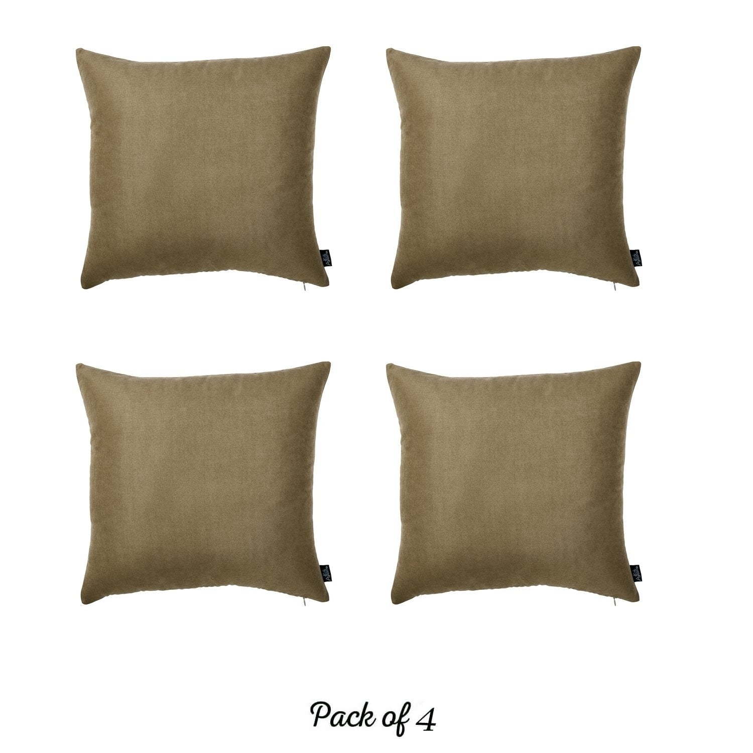 Honey Set of 4 Decorative Throw Pillow Cover Solid Color