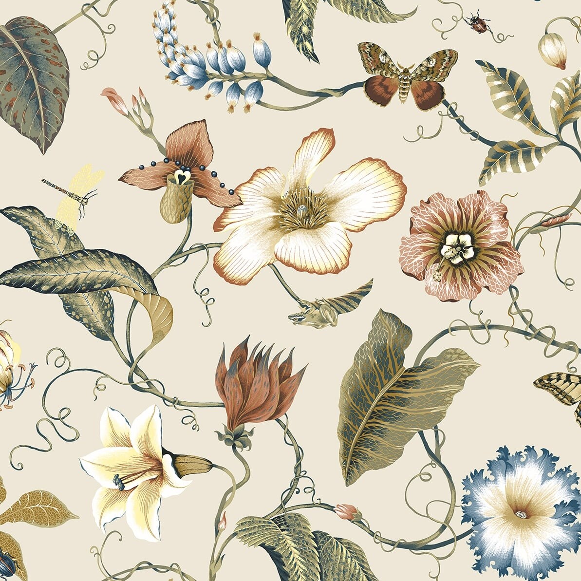 NextWall Summer Garden Floral Peel and Stick Wallpaper