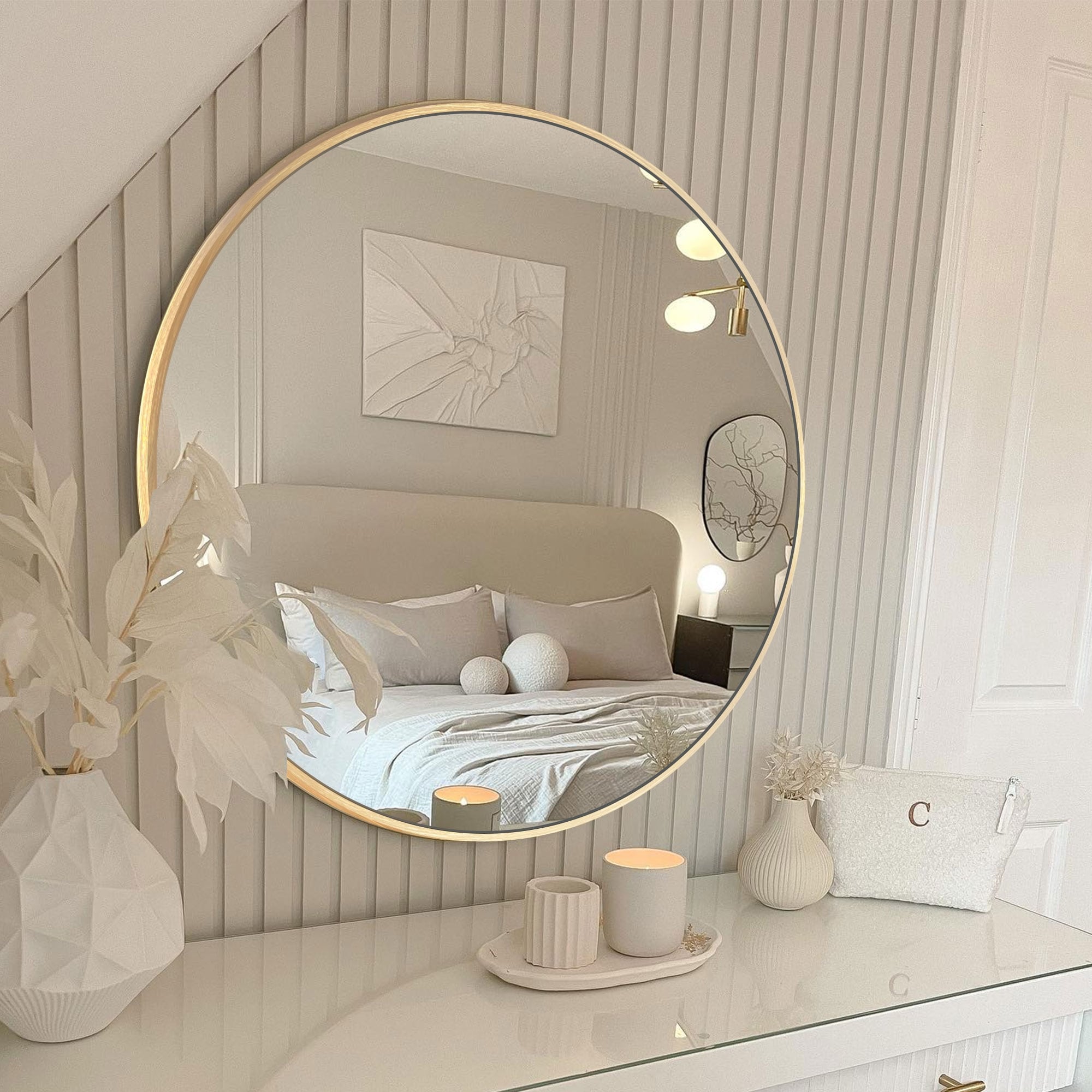 Modern Bathroom Wall Mounted Round Vanity Mirror