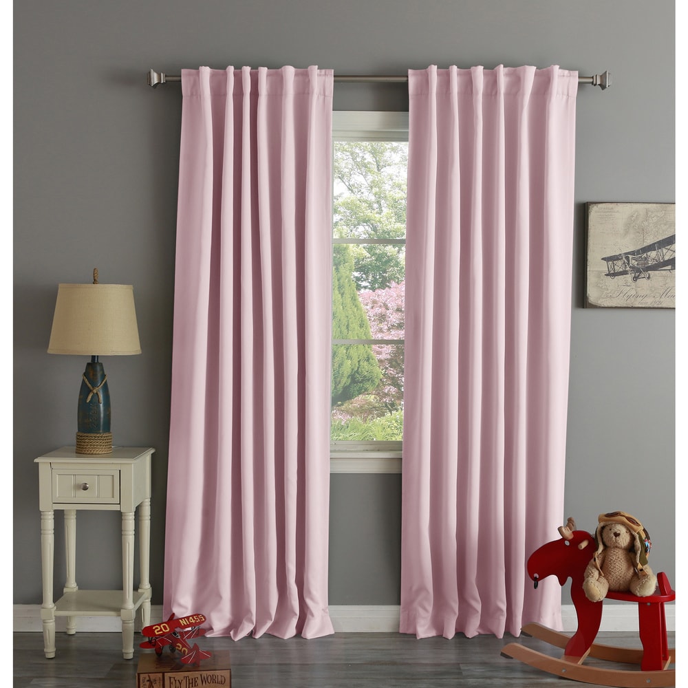 Aurora Home Thermal Rod Pocket 96-inch Blackout Curtain Panel Pair - 52 x 96