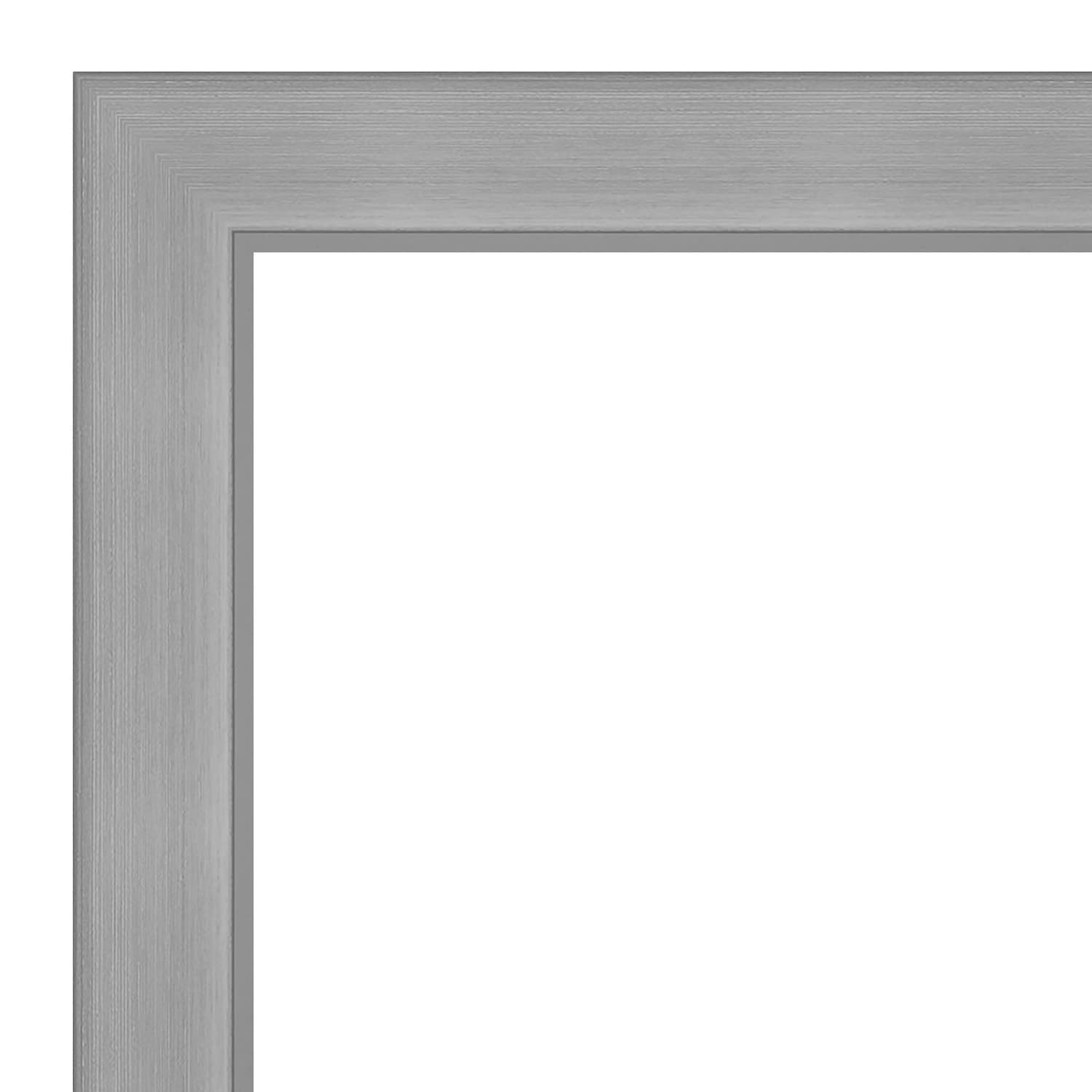 Beveled Bathroom Wall Mirror - Vista Brushed Nickel Frame