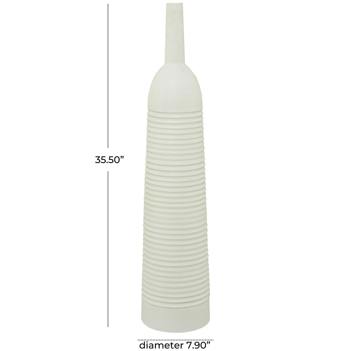 Metal Grooved Decorative Vase - White or Black - The Novogratz