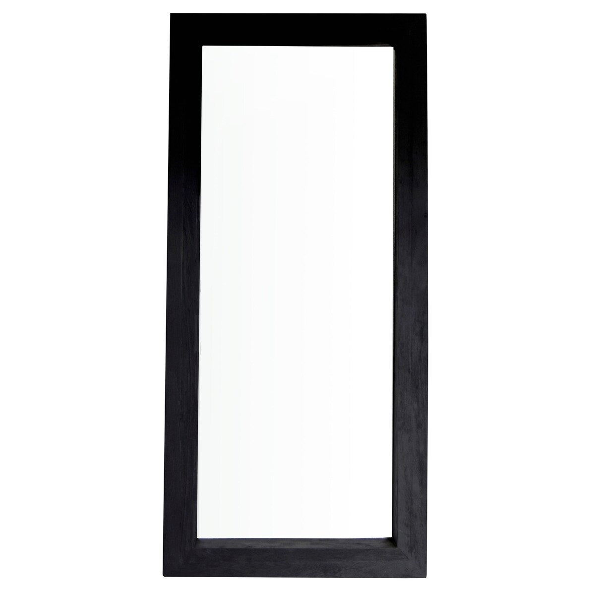 Cornell Wooden Floor Mirror with Wide Base, Black