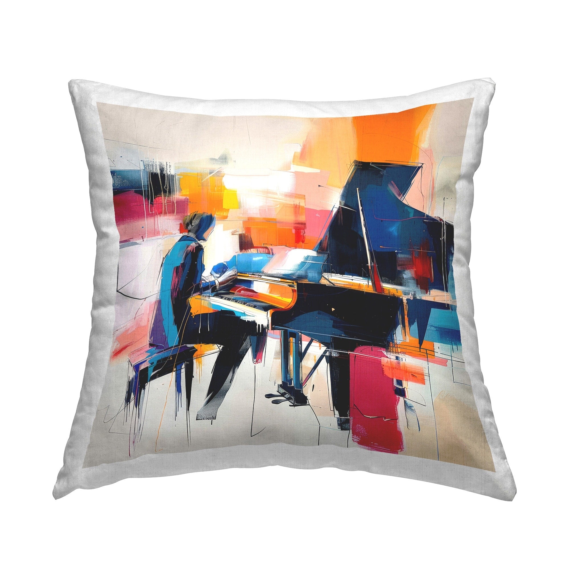 Stupell Musical Melodies Piano Musician Decorative Printed Throw Pillow Design by Irena Orlov