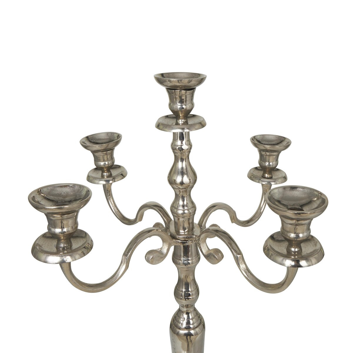 Aluminum Metal Tall Floor 5 Candle Candelabra - Gold or Silver - Roche River Decor