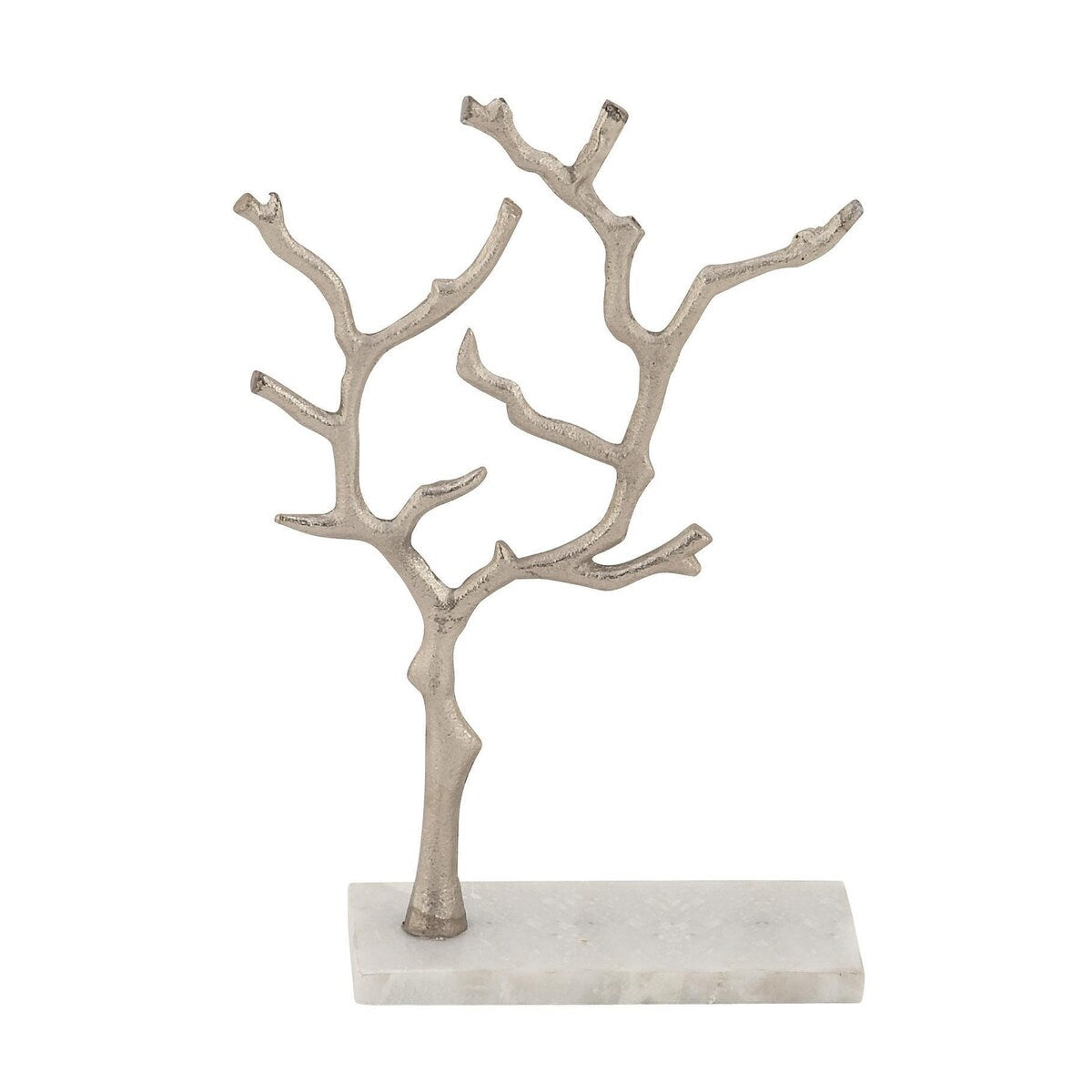 Marble Tree Jewelry Stand with Rectangular Base - Gold or Silver - CosmoLiving by Cosmopolitan