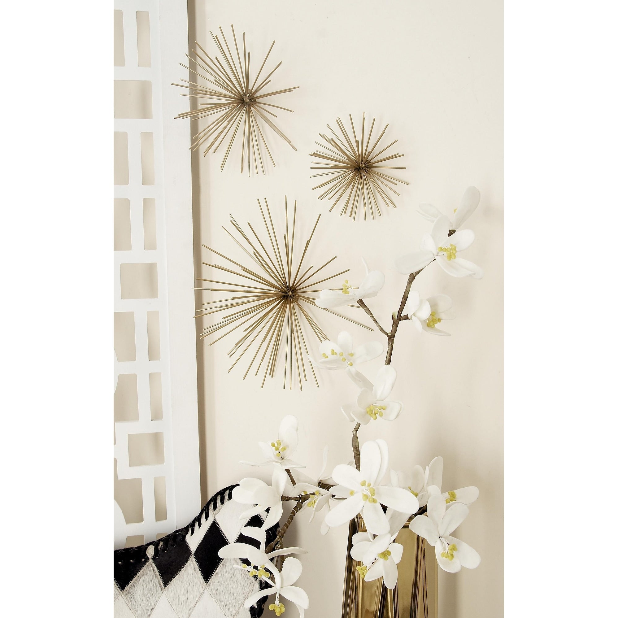 Metal Starburst 3D Home Wall Decor - Set of 3 Gold or Silver - CosmoLiving by Cosmopolitan